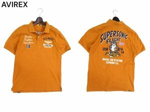 AVIREX アヴィレックス 6183368 SUPER SONIC FLIGHT★ トムキャット スーパーソニック刺繍 半袖 ポロシャツ Sz.XL　メンズ　I4T01645_5#A