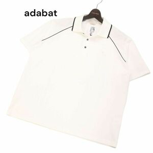 【新品 未使用】 adabat アダバット 春夏 ロゴ ワッペン★ 半袖 ラグラン ポロシャツ Sz.48　メンズ 白 ゴルフ　I4T01477_4#A