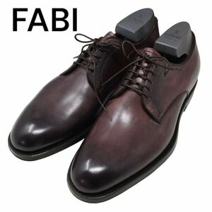 【新品 イタリア製】 FABI ファビ プレーントゥ★ レザー ドレス シューズ Sz.7 1/2　メンズ 7.5 未使用 箱 シューツリー付　I4G00113_4#U