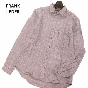 ドイツ製★ FRANK LEDER フランクリーダー 春夏 グレンチェック柄★ 麻100% 長袖 リネン シャツ Sz.XS　メンズ　I4T01494_4#A