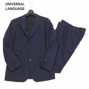 UNIVERSAL LANGUAGE ユニバーサルランゲージ 春夏 REDA社 ATTO生地★ セットアップ スーツ Sz.46-6Drop　メンズ ネイビー　I4T01484_4#M