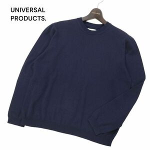 UNIVERSAL PRODUCTS. ユニバーサルプロダクツ 通年 コットン ニット セーター Sz.S　メンズ ネイビー 日本製　I4T01550_4#L