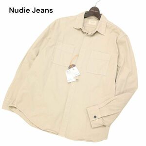 【新品 未使用】 Nudie Jeans ヌーディージーンズ 【CALLE】通年 長袖 コットン ツイル ワーク シャツ Sz.M　メンズ　I4T01540_4#O