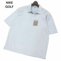 未使用★ NIKE GOLF ナイキ ゴルフ 春夏 DRI-FIT UV★ ドライフィット 半袖 ボーダー ポロシャツ Sz.M　メンズ　I4T01631_5#A_画像1