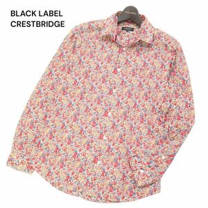 BLACK LABEL CRESTBRIDGE ブラックレーベル クレストブリッジ ロゴ刺繍★ 花柄 リバティ総柄 長袖 シャツ Sz.39　メンズ　I4T01590_4#C