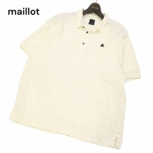 22SS★ maillot マイヨ 【linen polo shirt-Tee】春夏 麻100%♪ 半袖 リネン ビッグ ポロシャツ Tee Sz.1　レディース　I4T01587_4#A