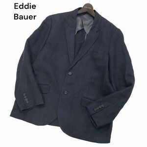 Eddie Bauer エディーバウアー 春夏 麻100%★ アンコン リネン テーラード ジャケット Sz.M　メンズ ネイビー アウトドア　I4T01693_5#M