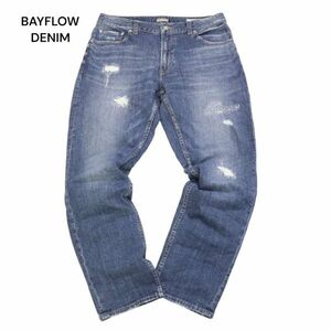 BAYFLOW DENIM ベイフロー 通年 ダメージ&リペア加工★ ストレッチ テーパード デニム パンツ ジーンズ Sz.3　メンズ　I4B00896_5#R