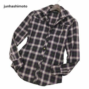 junhashimoto ジュンハシモト SHT014 CWL02 通年 シワ加工★ 長袖 ウエスタン オンブレ チェック シャツ Sz.2　メンズ　I4T01773_5#C