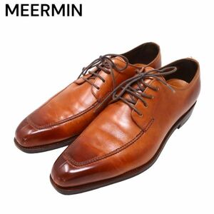 MEERMIN メルミン Uチップ★ レザー ダービー シューズ ドレスシューズ Sz.6　メンズ ブラウン　I4G00176_5#U