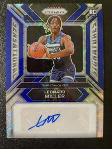 49枚限定　2023-24 Panini prizm sensational signatures leonard miller blue RC 直筆 サインカード　ブルーパラレル　大活躍！　ミラー