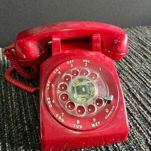  Vintage ITT red rotary dial retro telephone machine junk 