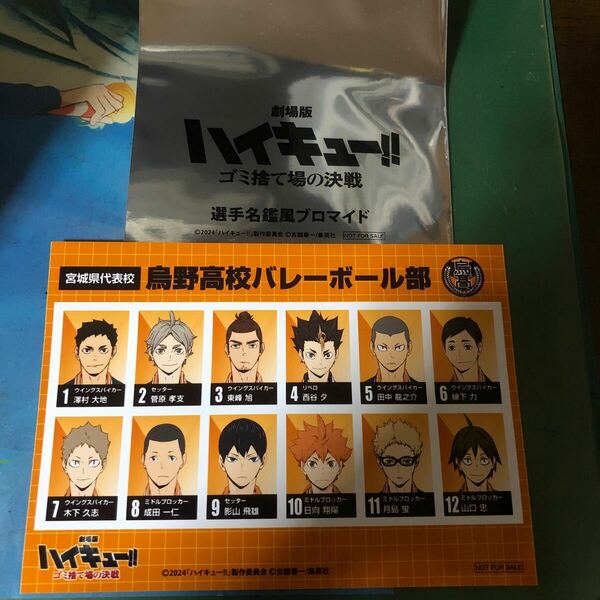 □■激安即決■□ 劇場版 ハイキュー !! ゴミ捨て場の決戦 選手名鑑風ブロマイド 烏野 映画 烏野高校 烏野高校バレーボール部