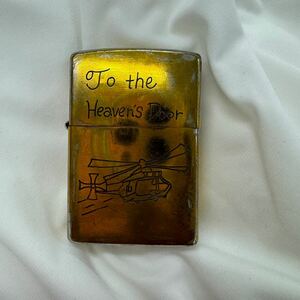 To tha Heaven’s Door 天国への扉 ZIPPO ジッポライター ジッポー オイルライター ヘリコプター ゴールド　中古 