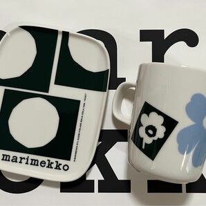 marimekko マリメッコ 70周年 キヴェット プレート ダークグリーン ウニッコマグカップ セット