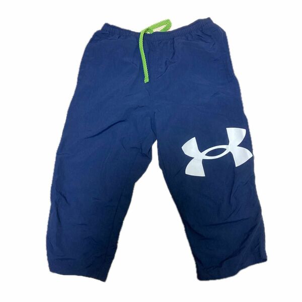 under armor/kids スポーツナイロンパンツ/7分丈/ネイビー/140cm/サイズM