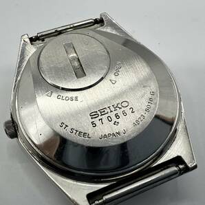 セイコー Seiko キングクオーツ デイデイト 4823-8010-G メンズ クオーツ ブルー文字盤 腕時計 電池切れの画像6