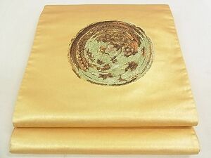 平和屋2◎太鼓柄袋帯　絵皿文　銀糸　引箔　三越扱い　逸品　DAAA3642rt