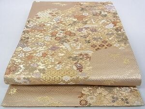 平和屋-こころ店◎六通柄袋帯　唐織　秀華宝尽し　本金箔　正絹　逸品　AAAD6171Ajz