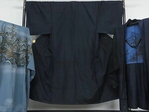  flat peace shop - here . shop # man pongee ensemble * long kimono-like garment ( peerless tailoring ) set undecorated fabric . Indigo color silk excellent article unused AAAD2264Agk