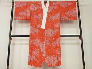 平和屋-こころ店■長襦袢　無双仕立て　舞桜文　半衿刺繍　正絹　逸品　AAAE1140Aja