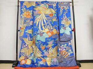 平和屋-こころ店■極上　色打掛　刺繍　吉祥花鳥文　金銀糸　正絹　逸品　AAAC0781Abr