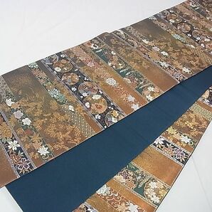 平和屋2■六通柄袋帯 唐織 光釉色箔 吉祥花文 金糸 逸品 DAAB9503eeeの画像6