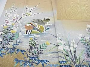  flat peace shop 2# human national treasure Haneda .. man TOKIOetTOKI tsukesage .. cloth put on shaku ... flower ... gold silver . retail price 69 ten thousand lining * box attaching excellent article unused DAAA2998ma
