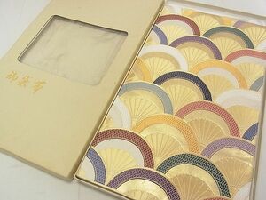 平和屋2◎西陣　六通柄袋帯　青波雅吉祥文　金糸　証紙・共箱付き　逸品　DAAB1354jm