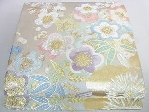 平和屋2■六通柄袋帯　唐織　松竹梅　金銀糸　逸品　DAAC2209ic