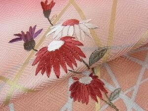 平和屋2■訪問着　単衣　刺繍　花蝶文　暈し染め　金糸　逸品　DAAC2226ic