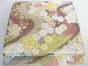 平和屋2■六通柄袋帯　唐織　舞桜　虹彩　金銀糸　逸品　DAAC2197ic