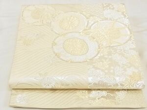 平和屋-こころ店◎全通柄袋帯　唐織　美保姿　花鼓文　金銀糸　正絹　逸品　AAAE7550Abw