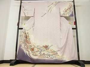 平和屋-こころ店■訪問着　女人花文　暈し染め　金彩　正絹　逸品　AAAD5358Aja