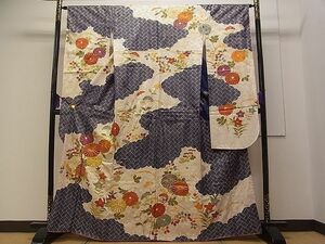 平和屋川間店■豪華振袖　駒刺繍　草花文　金彩　やまと誂製　逸品　vf8256