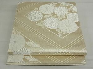 平和屋-こころ店◎六通柄袋帯　唐織　花菱文　銀糸　正絹　逸品　AAAE2120Bfw