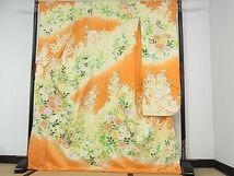 平和屋-こころ店■豪華振袖　駒刺繍　草花文　暈し染め　金彩　正絹　逸品　AAAD7572Acs_画像1