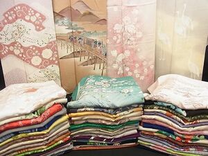 平和屋野田店■1円 訪問着 まとめて 50点 鳳凰 鳥 人物 風景 花柄 作家物 辻が花 絞り 刺繍 金彩 など 未使用品あり 全て正絹 bbb417