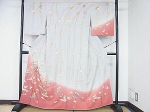 平和屋2■訪問着　流水花筏文　暈し染め　金彩　逸品　DAAA7793sf