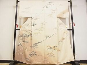 平和屋-こころ店■京友禅作家　山科春宣　訪問着　松　暈し染め　着丈159cm　裄丈62cm　正絹　逸品　AAAC7746Ata