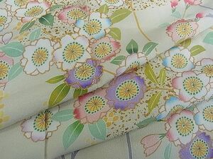 平和屋-こころ店■訪問着　駒刺繍　枝花文　暈し染め　金彩　正絹　逸品　AAAC9190Bnp