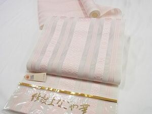 平和屋-こころ店■夏物　博多織　名古屋帯　反物　紗献上　未使用　AAAE7705Auw