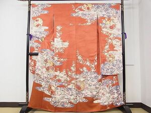 平和屋1■豪華振袖　駒刺繍　雪輪草花文　金彩　逸品　CAAC5397rv