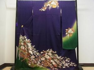  flat peace shop 1# gorgeous long-sleeved kimono flower car writing gold paint excellent article CAAB4982vf