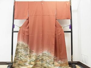 平和屋1■豪華色留袖　金閣寺　暈し染め　金彩　逸品　CAAB2484yc