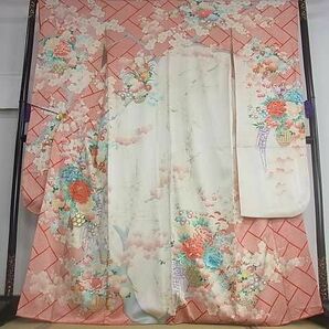 平和屋2■豪華振袖 駒刺繍 花籠文 金彩 逸品 DAAD0186arの画像1