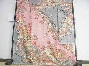 flat peace shop 2# gorgeous long-sleeved kimono piece embroidery .. flower writing gold paint excellent article DAAD0187ar