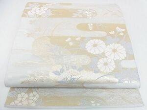 平和屋2■夏物　六通柄袋帯　霞取花文　金糸　逸品　DAAC5287op