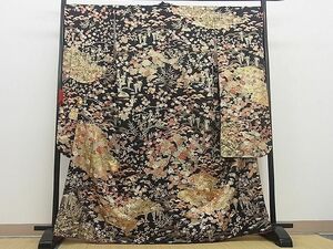  flat peace shop Noda shop # gorgeous long-sleeved kimono pine bamboo plum . place . writing black metal . excellent article BAAD1853hj