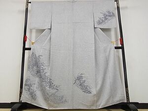 平和屋川間店◆訪問着　刺繍　草花シルエット　たたき染め　着丈161.5cm　裄丈64.5cm　正絹　逸品　mop3739